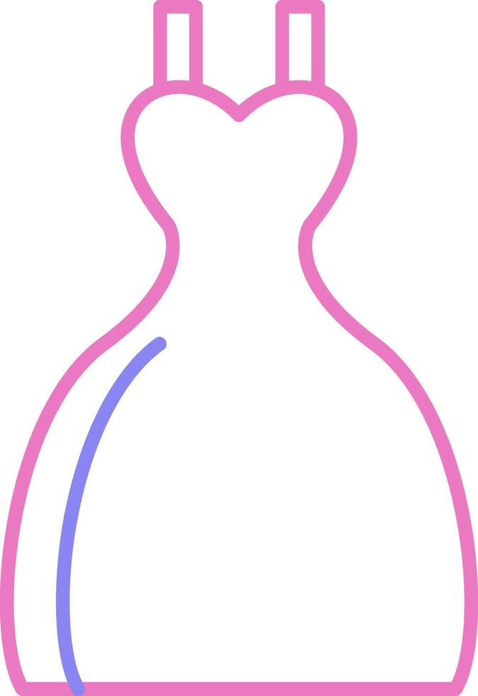 Bride Dress Linear Two Colour Icon vector