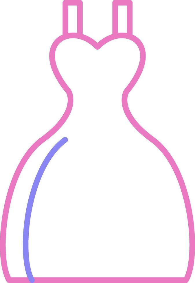 Bride Dress Linear Two Colour Icon vector