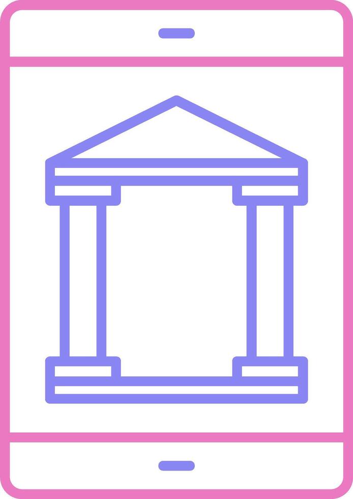 Mobile Banking Linear Two Colour Icon vector