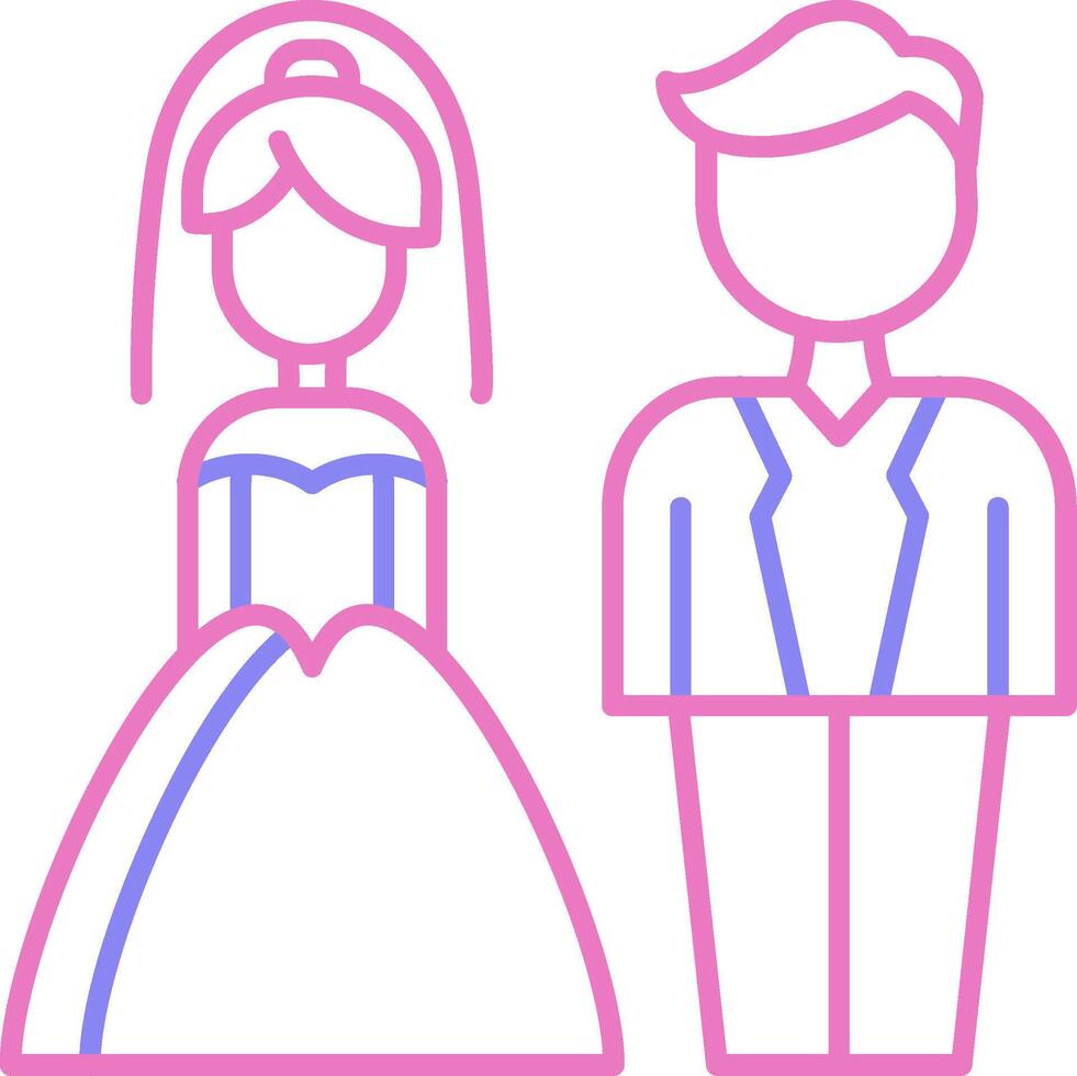 Pareja lineal dos color icono vector