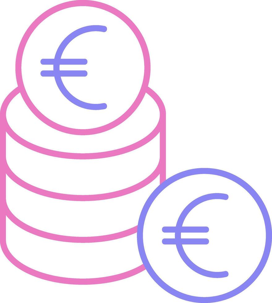 Euro Linear Two Colour Icon vector