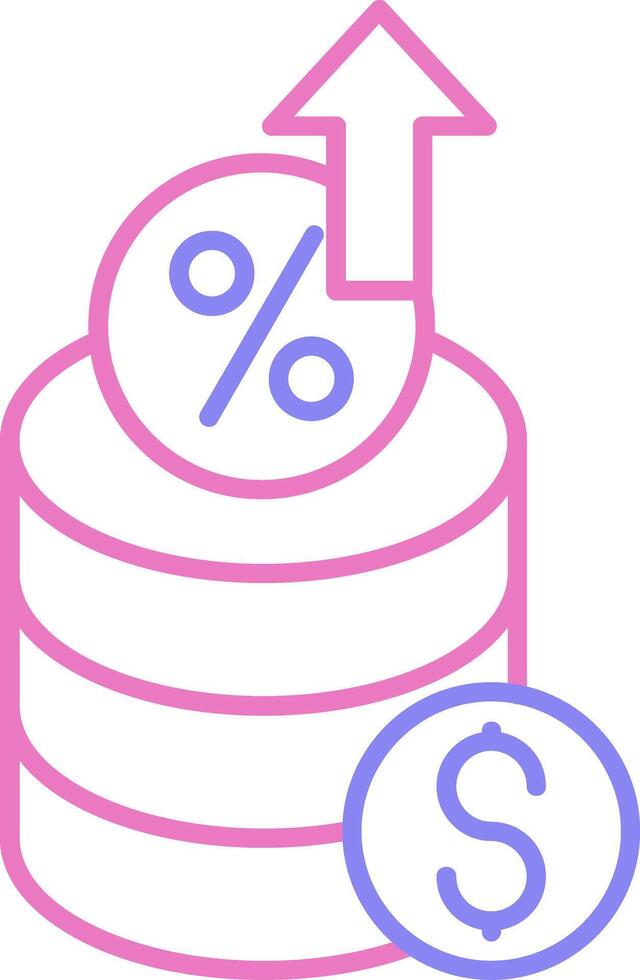 Interest Rate Linear Two Colour Icon vector