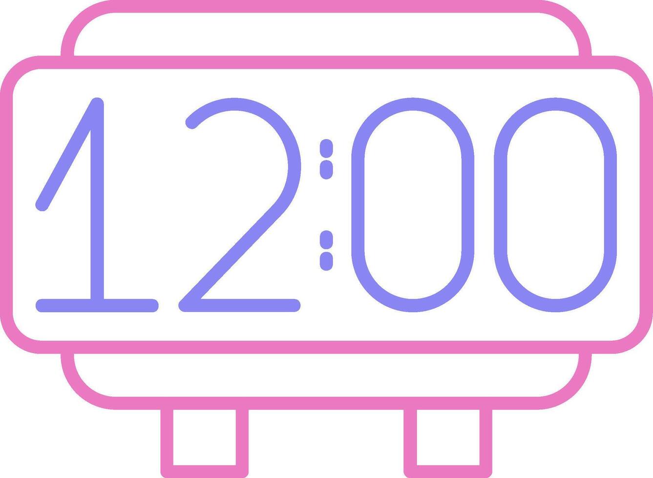 Digital Clock Linear Two Colour Icon vector