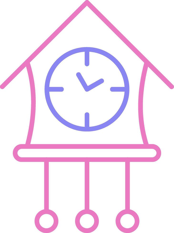Cuckoo Clock Linear Two Colour Icon vector