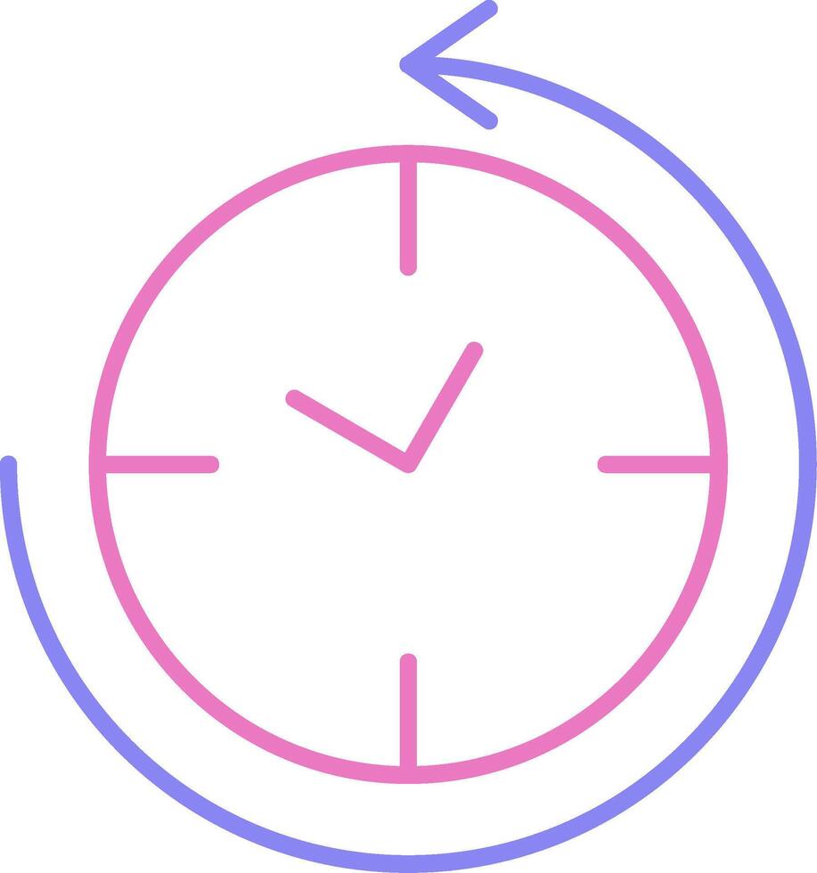 Anti Clockwise Linear Two Colour Icon vector