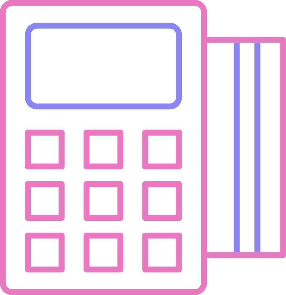 Pos Terminal Linear Two Colour Icon vector