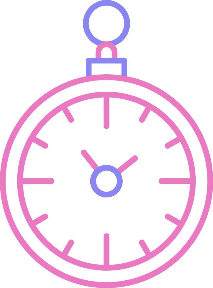 Pocket Watch Linear Two Colour Icon vector