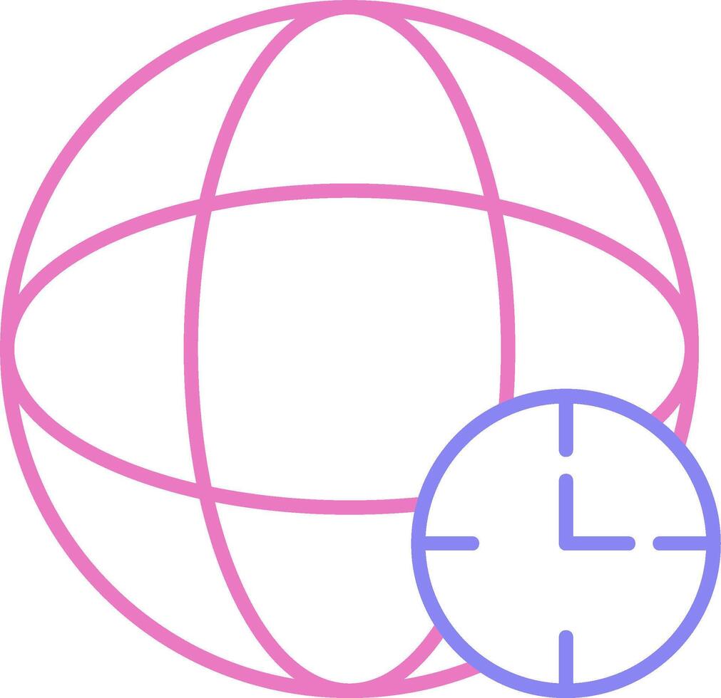 Time Zone Linear Two Colour Icon vector
