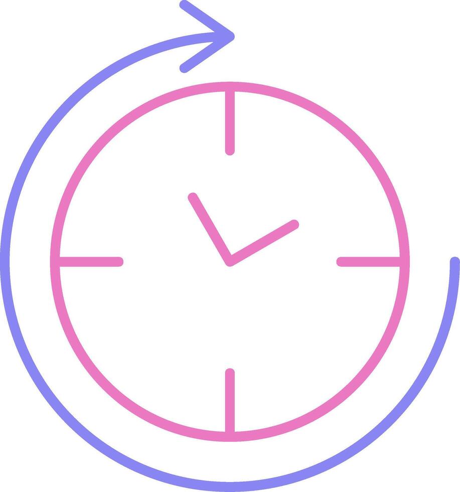 Clockwise Linear Two Colour Icon vector