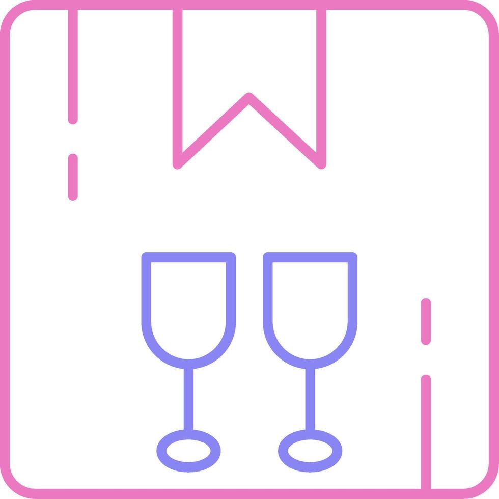 Fragile Linear Two Colour Icon vector