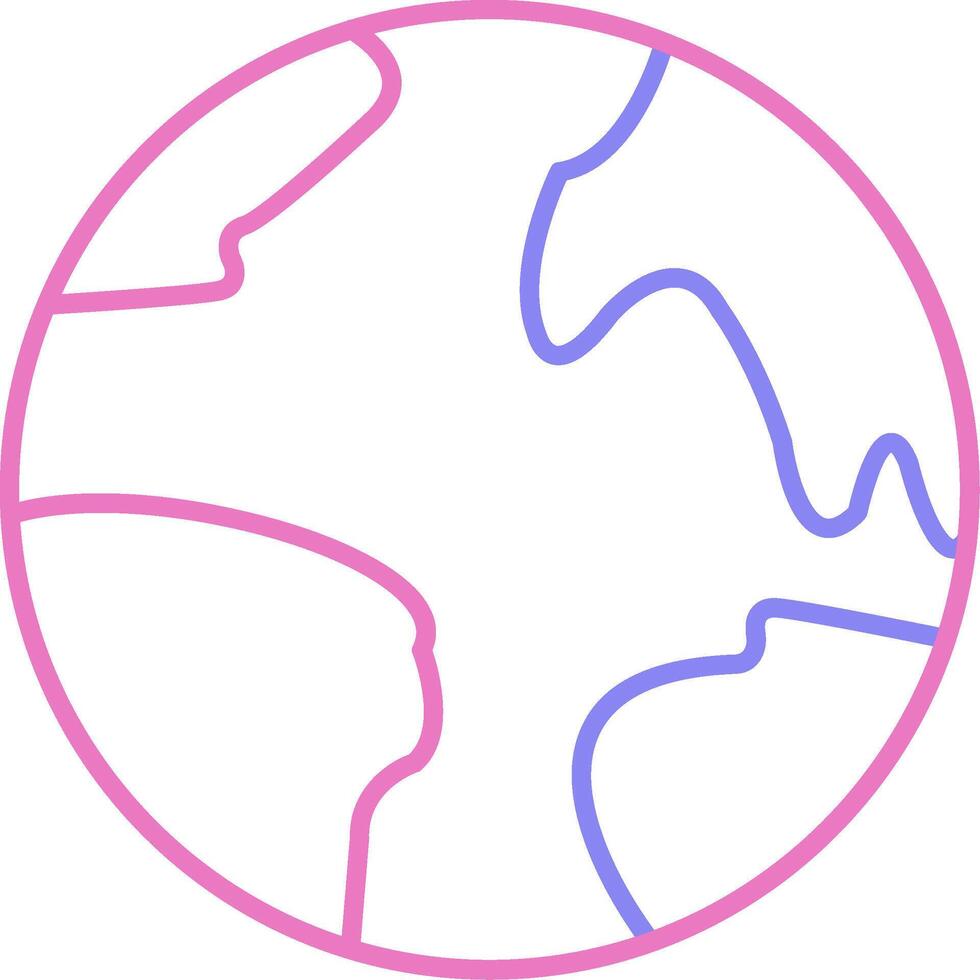 planeta tierra lineal dos color icono vector