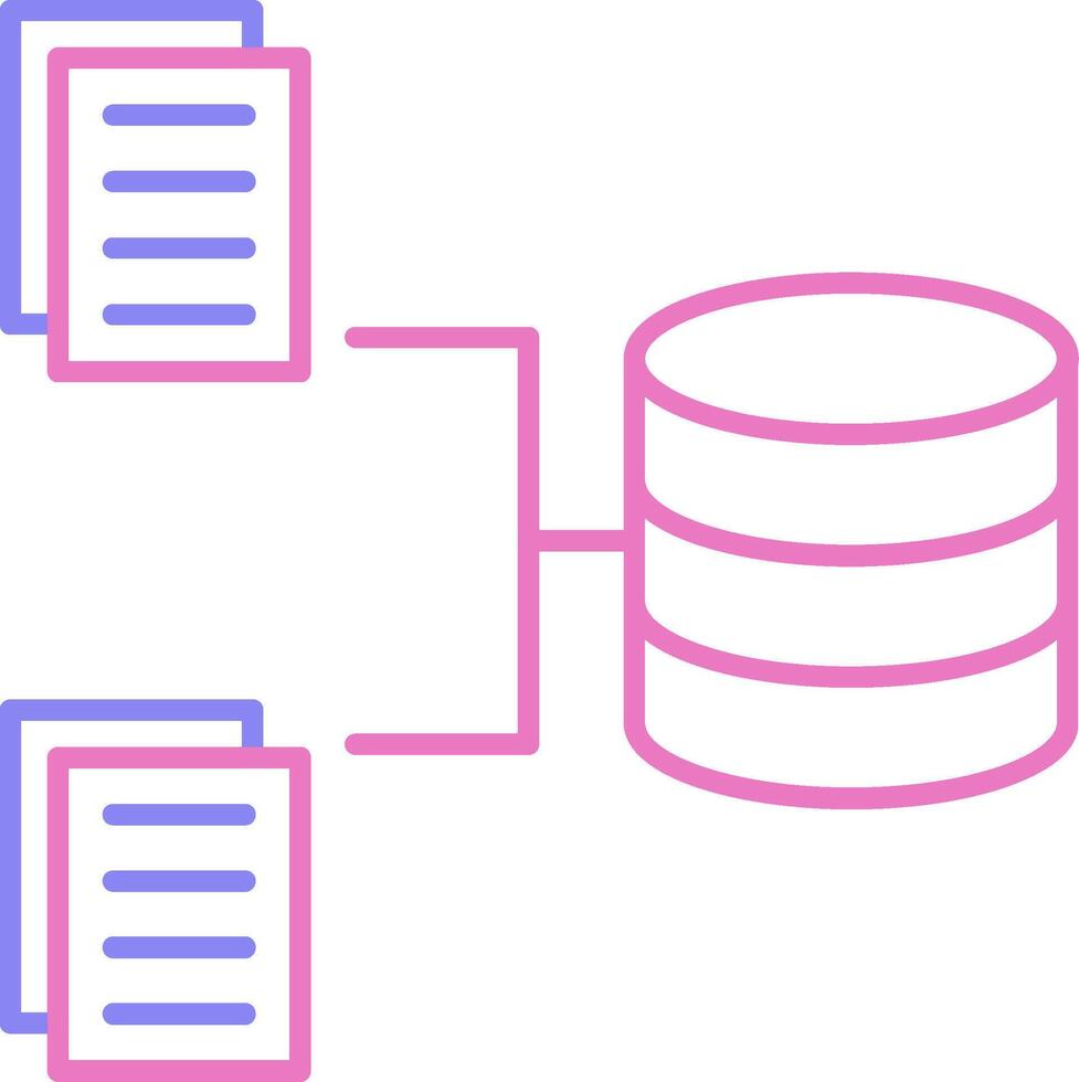 Data Collection Linear Two Colour Icon vector