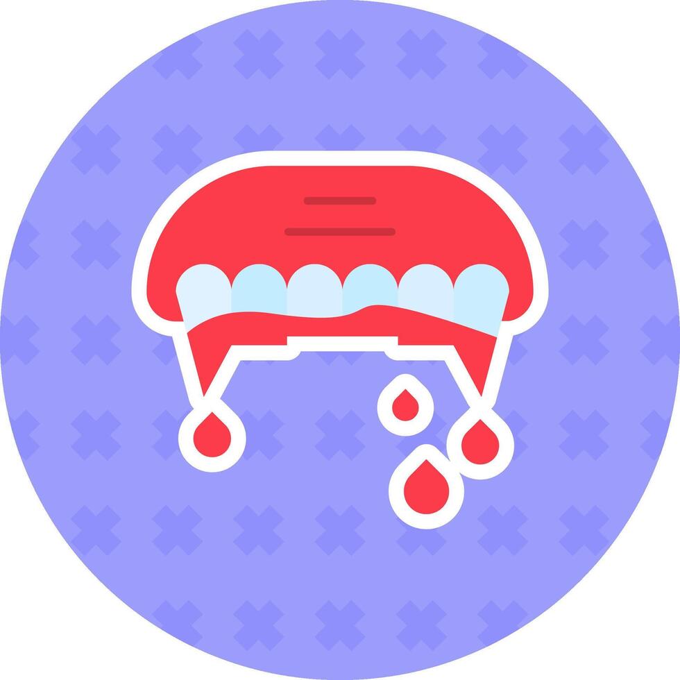 Teeth Flat Sticker Icon vector