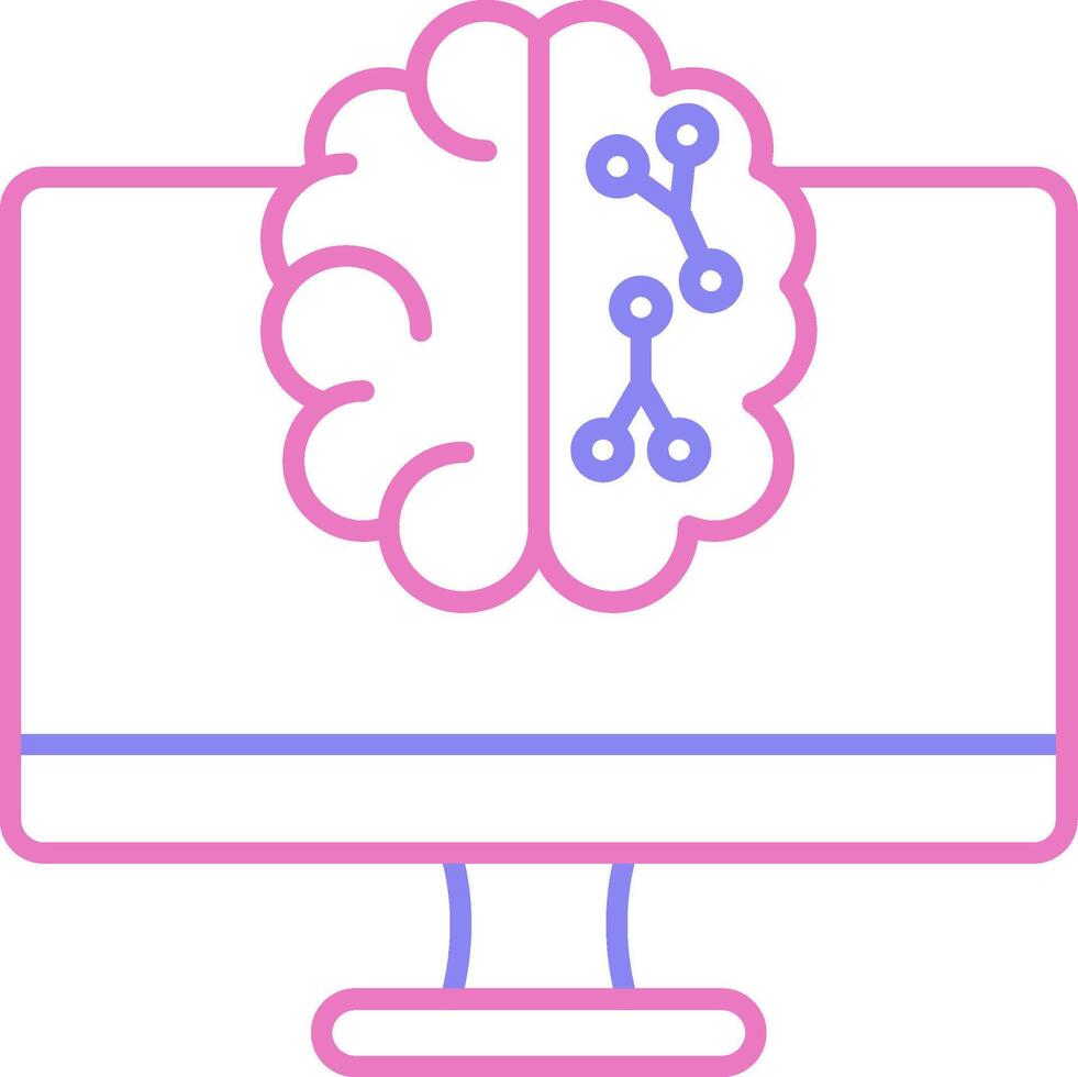 Machine Learning Linear Two Colour Icon vector