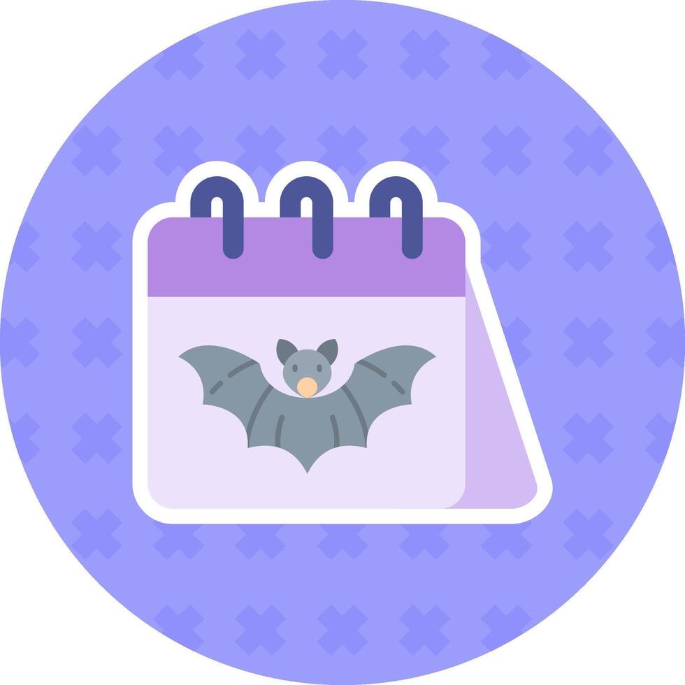 Demon Flat Sticker Icon vector