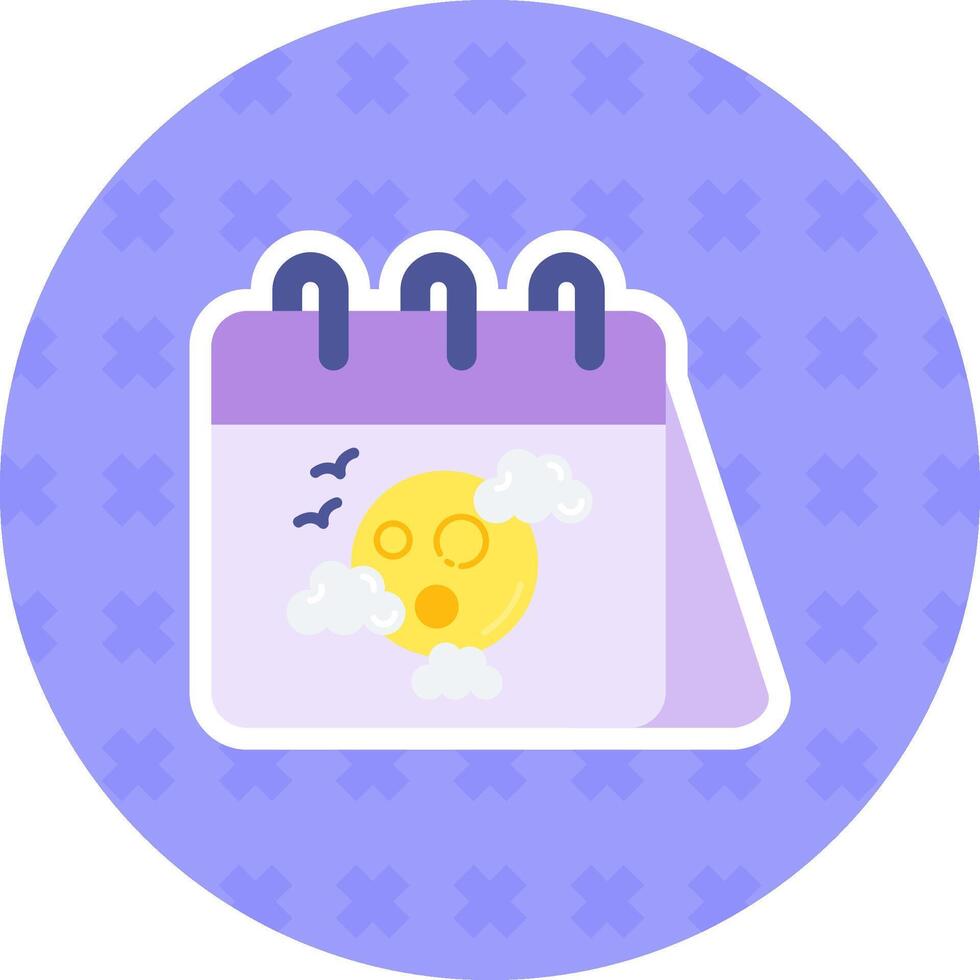 Calender Flat Sticker Icon vector