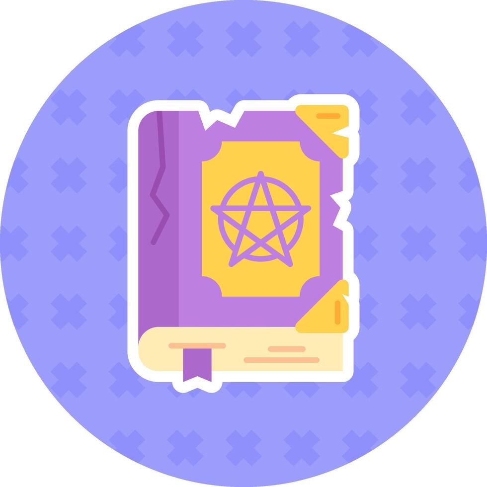 Magic book Flat Sticker Icon vector