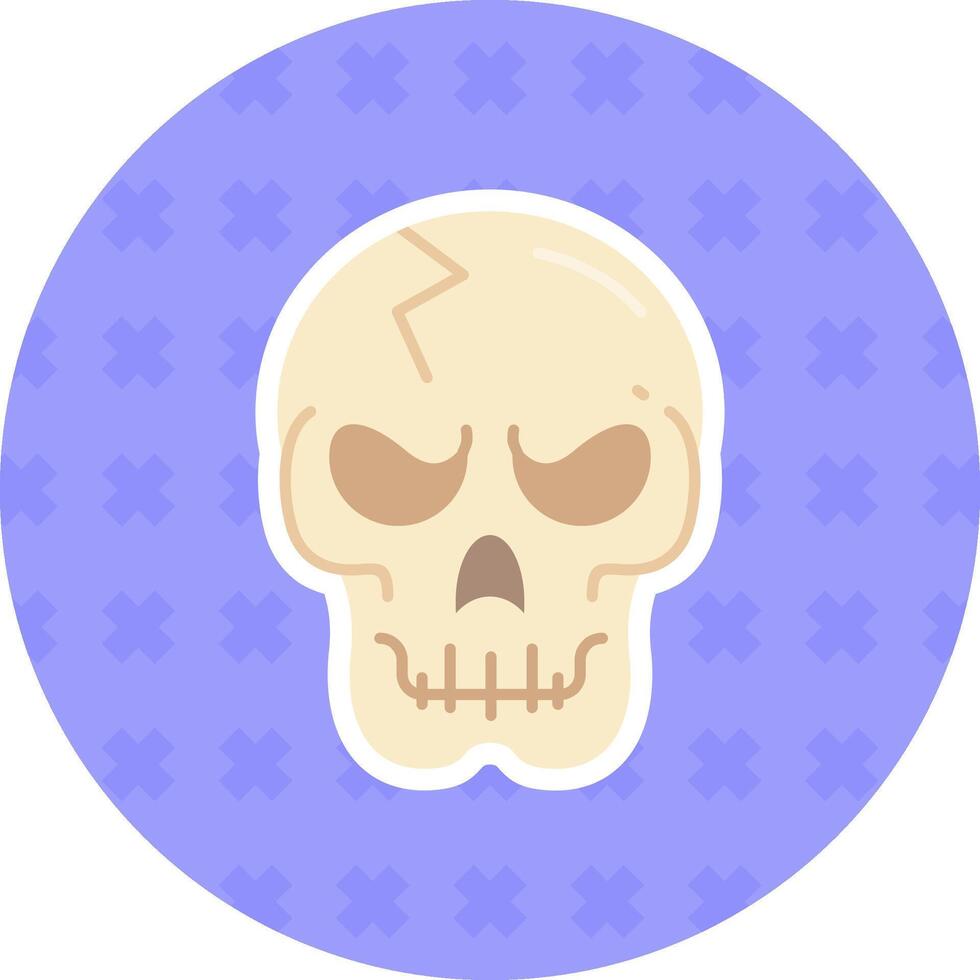 Skull Flat Sticker Icon vector