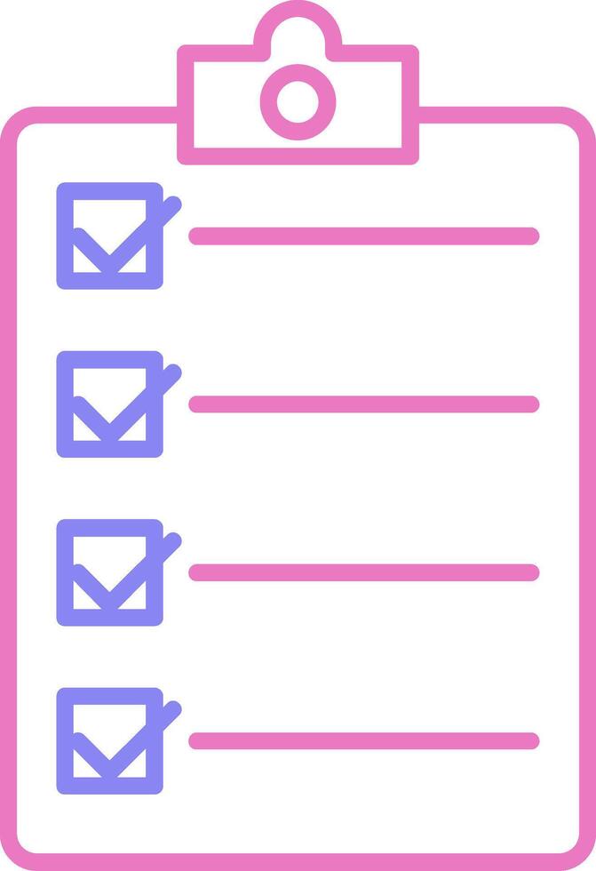 Checklist Linear Two Colour Icon vector