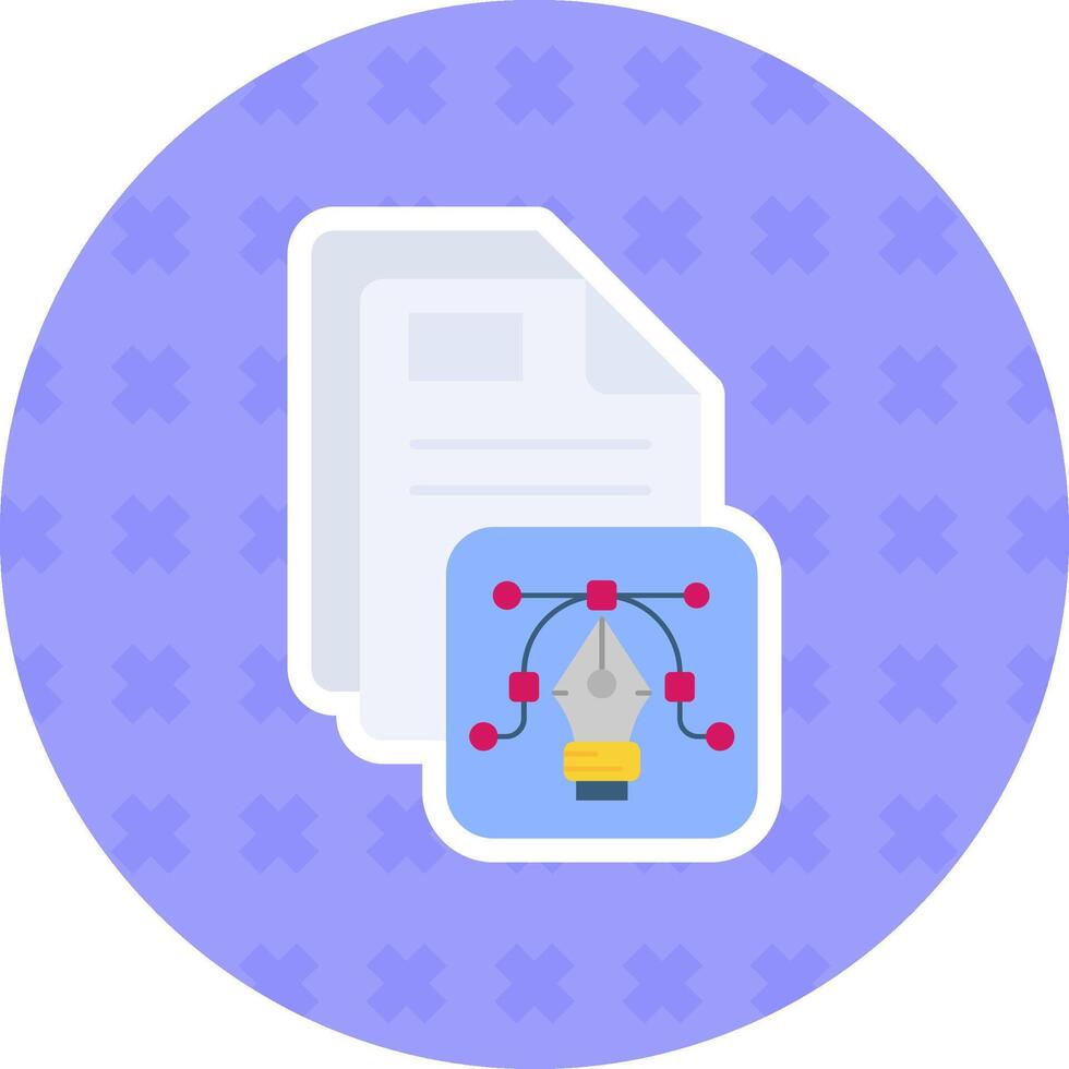 Vector Flat Sticker Icon
