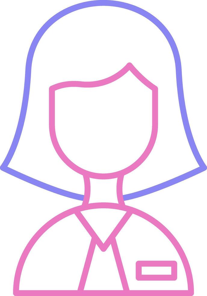 Lady Teacher Linear Two Colour Icon vector