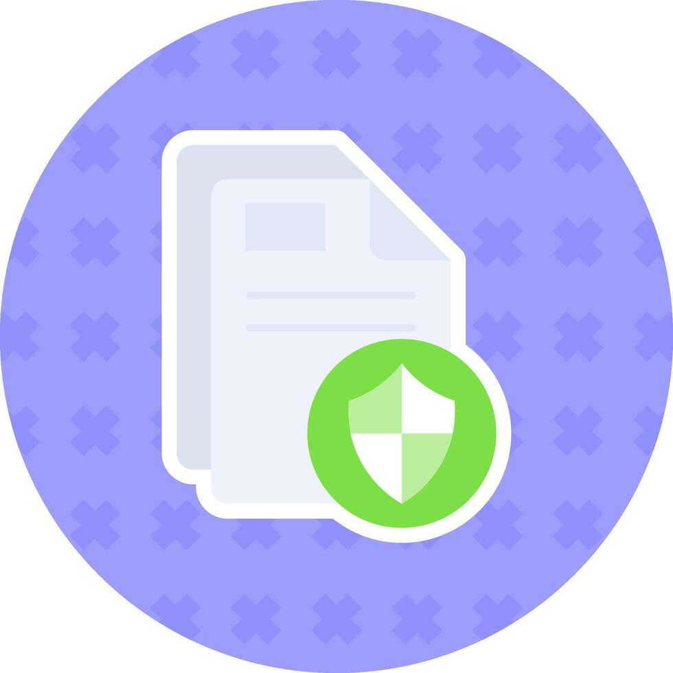 Protect Flat Sticker Icon vector