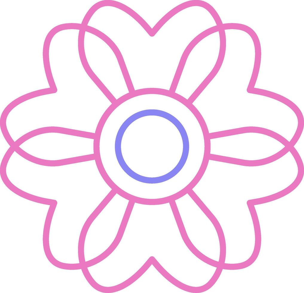 sakura lineal dos color icono vector