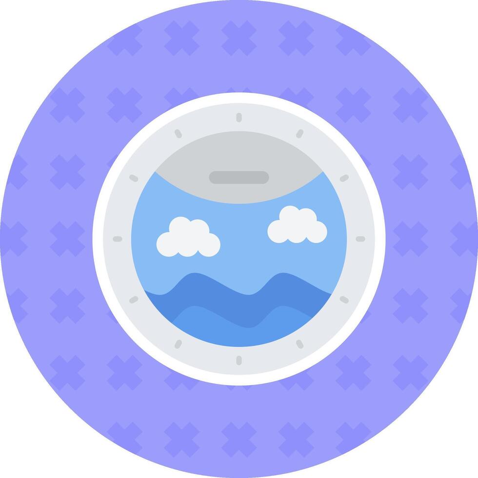 Porthole Flat Sticker Icon vector