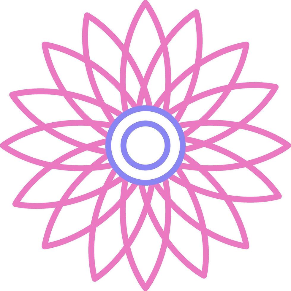 Sunflower Linear Two Colour Icon vector