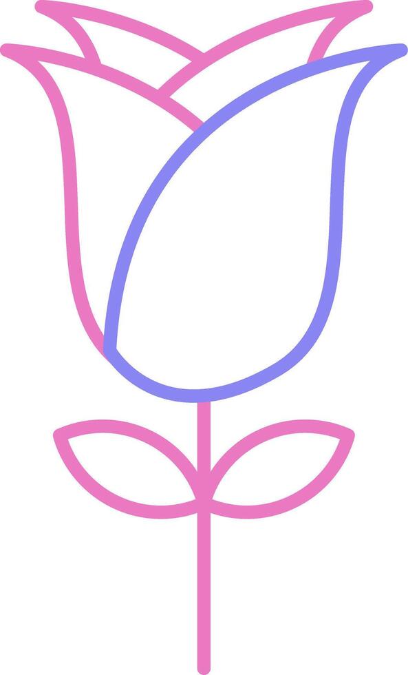 Rose Linear Two Colour Icon vector