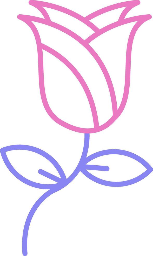 Rose Linear Two Colour Icon vector