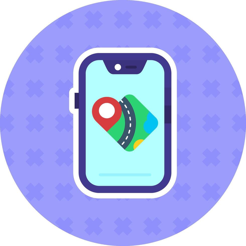Gps Flat Sticker Icon vector