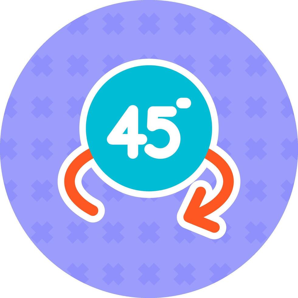 girar ángulo 45 plano pegatina icono vector