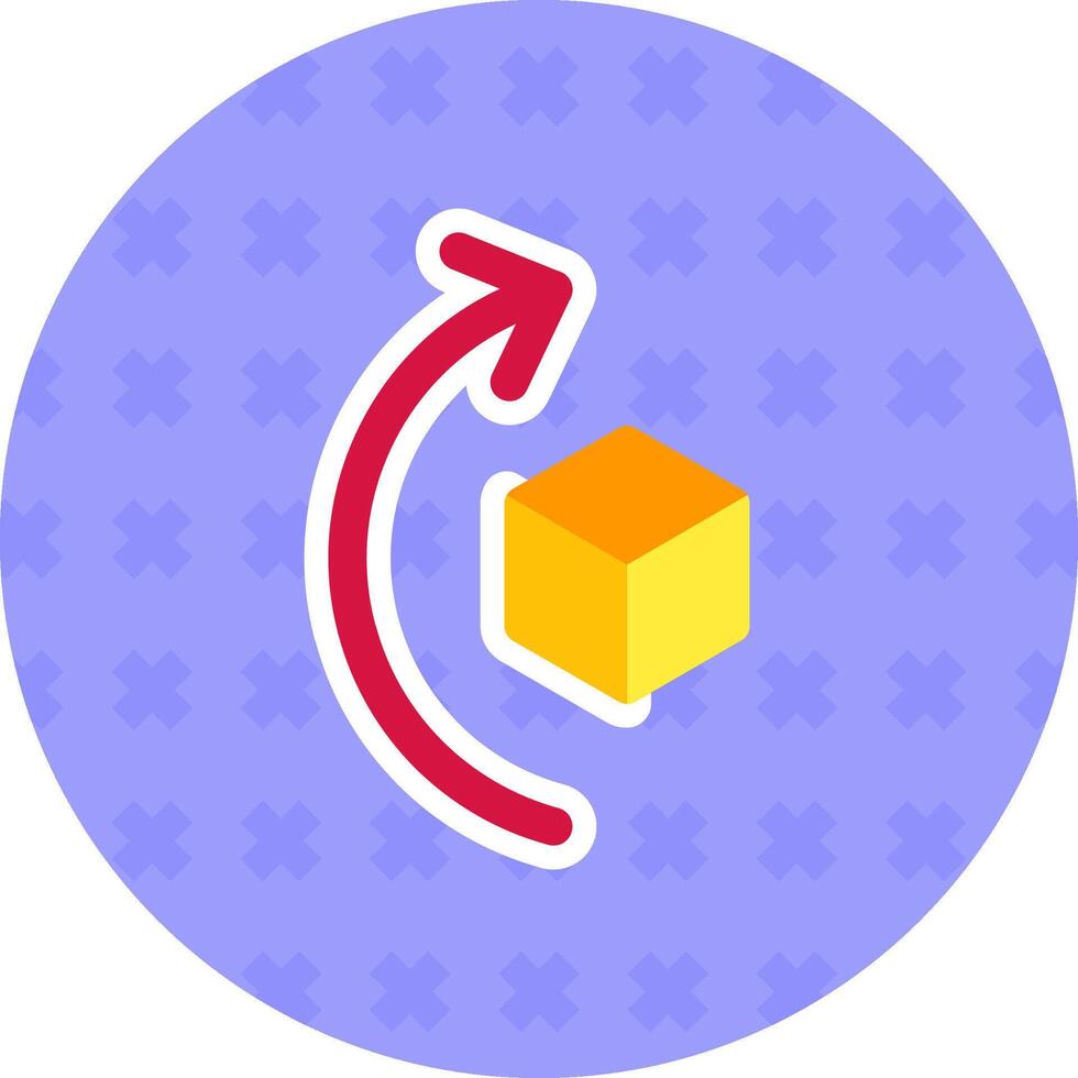 Rotate right Flat Sticker Icon vector