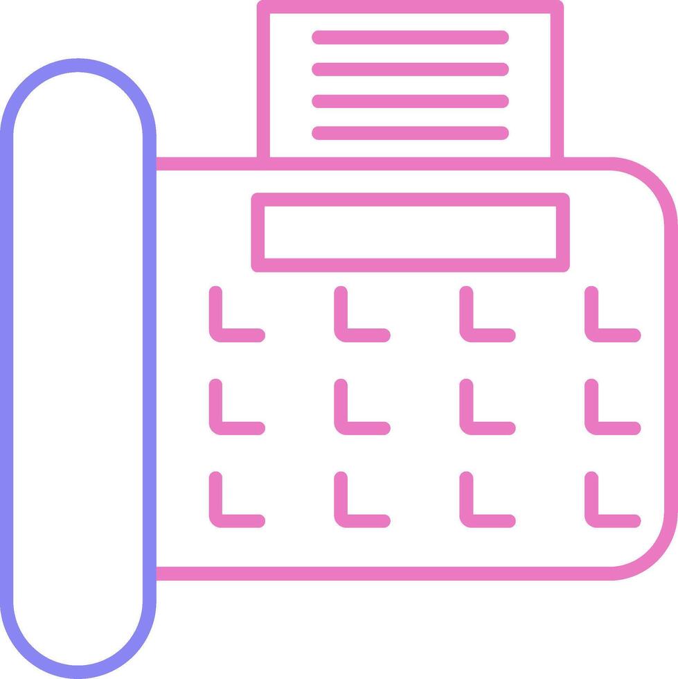 Fax Linear Two Colour Icon vector