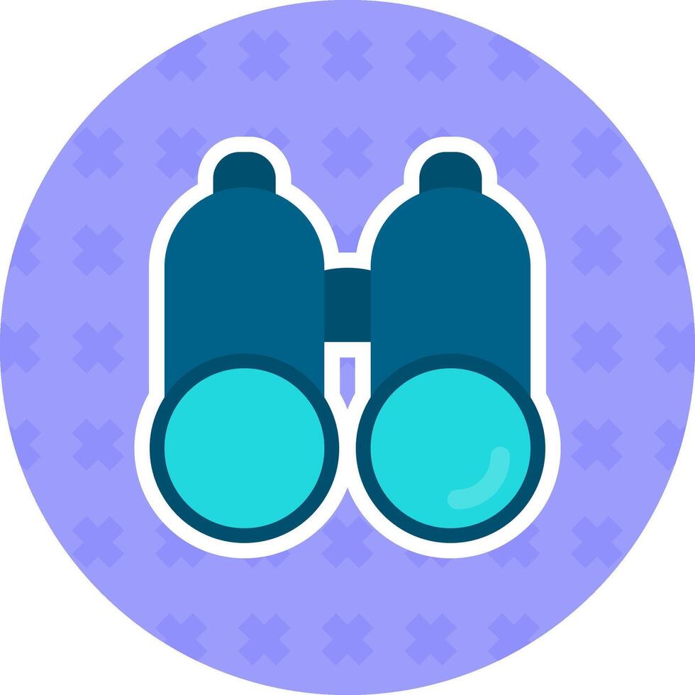 Binoculars Flat Sticker Icon vector