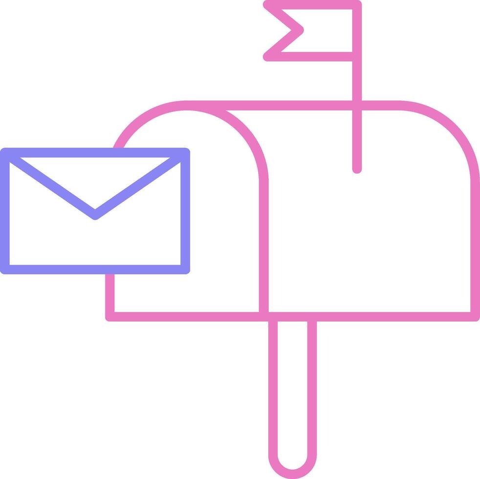 Letterbox Linear Two Colour Icon vector