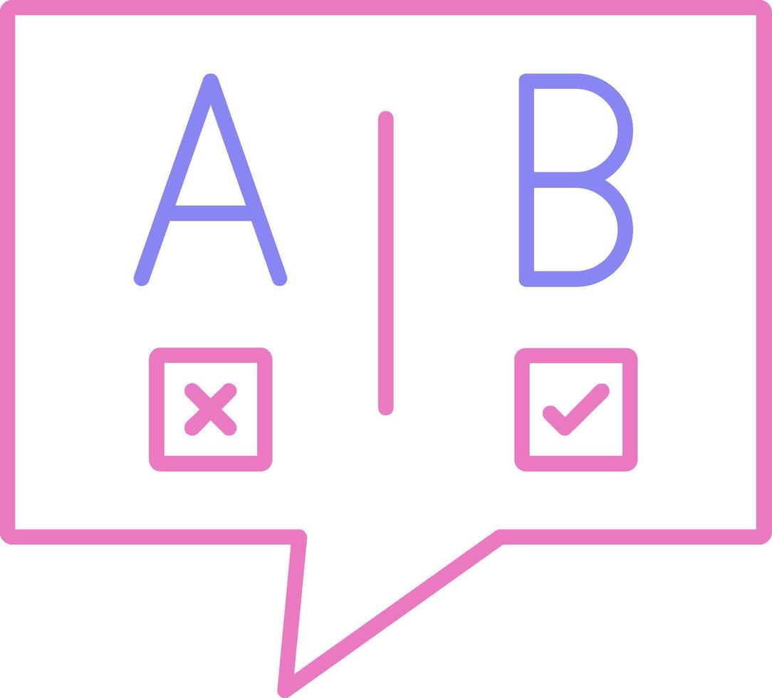 Ab Testing Linear Two Colour Icon vector