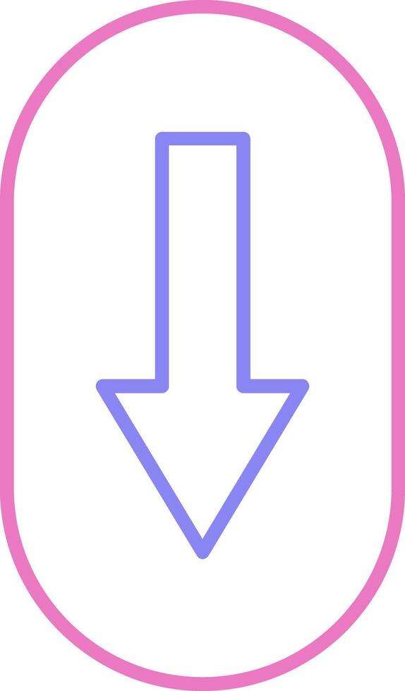 Scroll Down Linear Two Colour Icon vector
