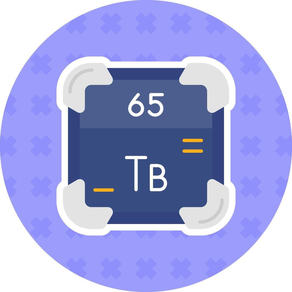 Terbium Flat Sticker Icon vector