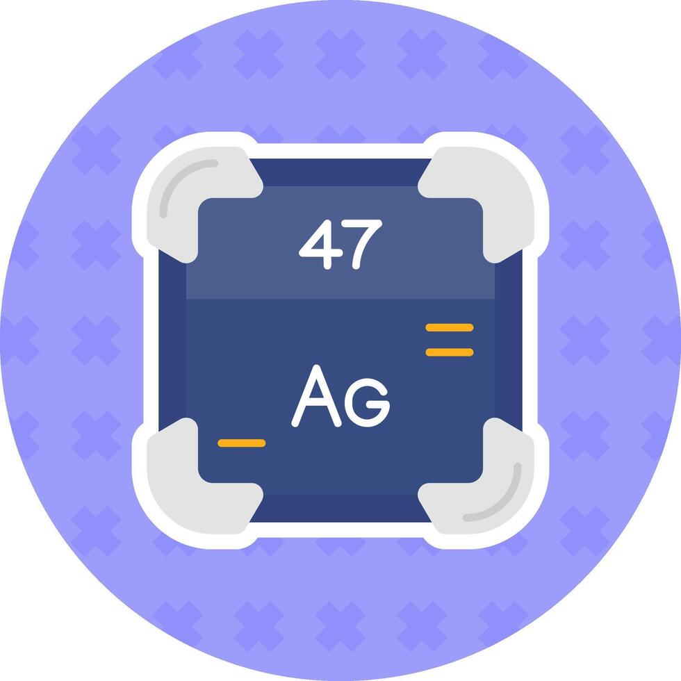 Silver Flat Sticker Icon vector