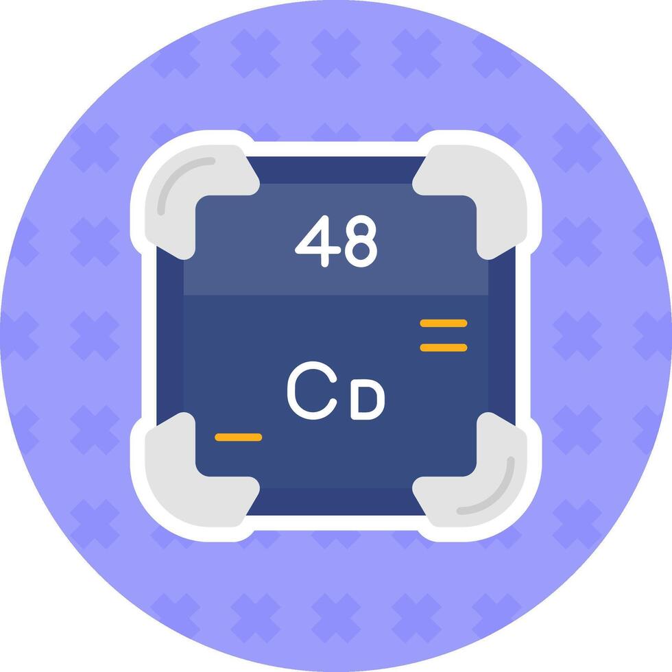 cadmio plano pegatina icono vector