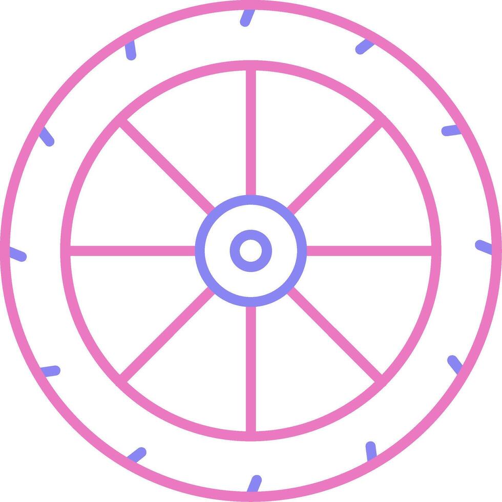 Wheel Linear Two Colour Icon vector