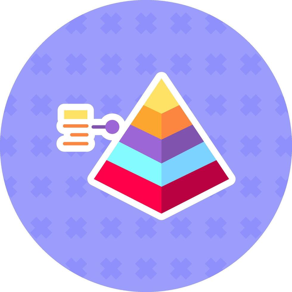 Piramid Flat Sticker Icon vector