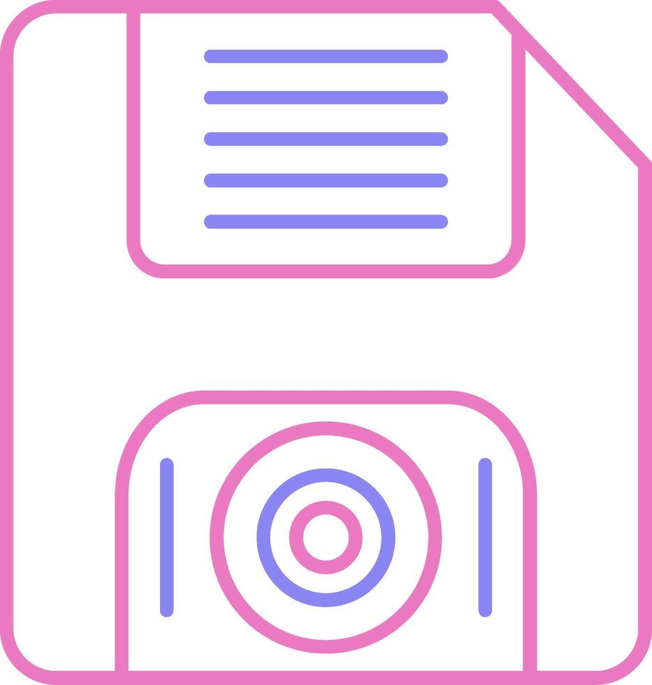 Floppy Disk Linear Two Colour Icon vector