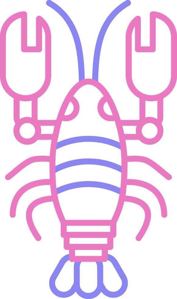 Lobster Linear Two Colour Icon vector