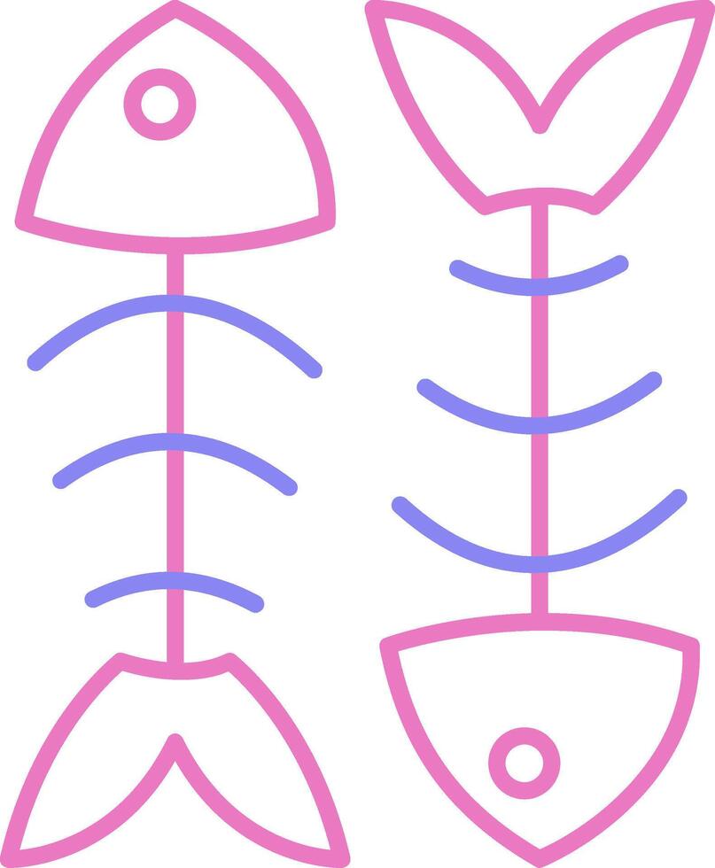 Fishbone Linear Two Colour Icon vector