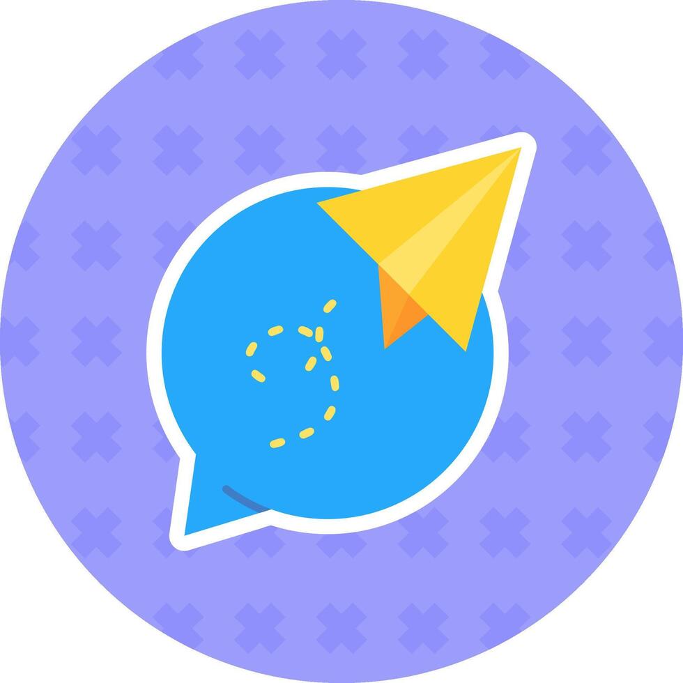 Paper plane Flat Sticker Icon vector