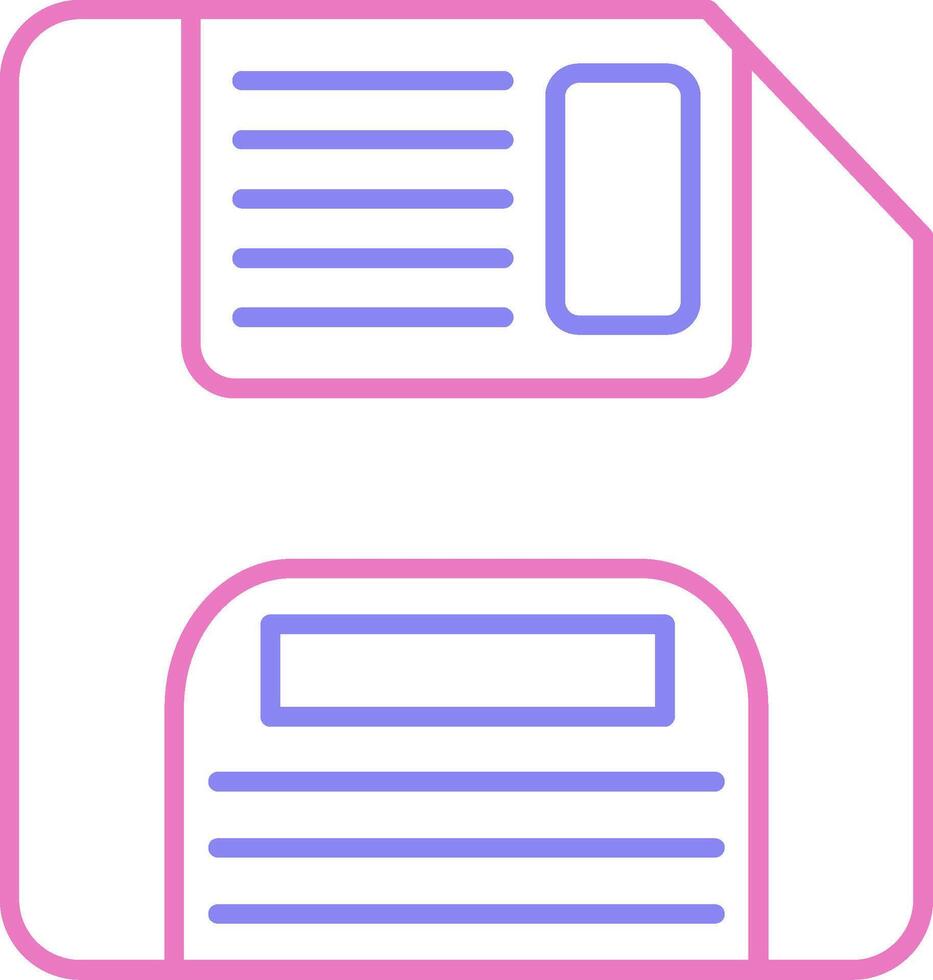 Floppy Disk Linear Two Colour Icon vector