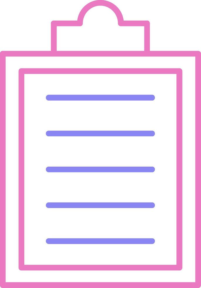 Clipboard Linear Two Colour Icon vector